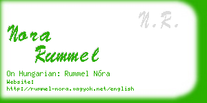 nora rummel business card